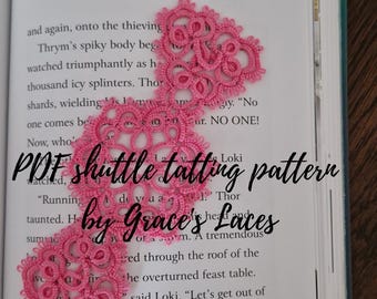 Tatting Bookmark Pattern PDF, Shuttle Tatting Lace Bookmark Instructions, DIY Beginner Digital Download