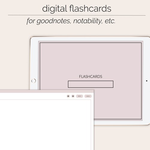 Digital Flashcards Set Student Goodnotes Notability Etsy