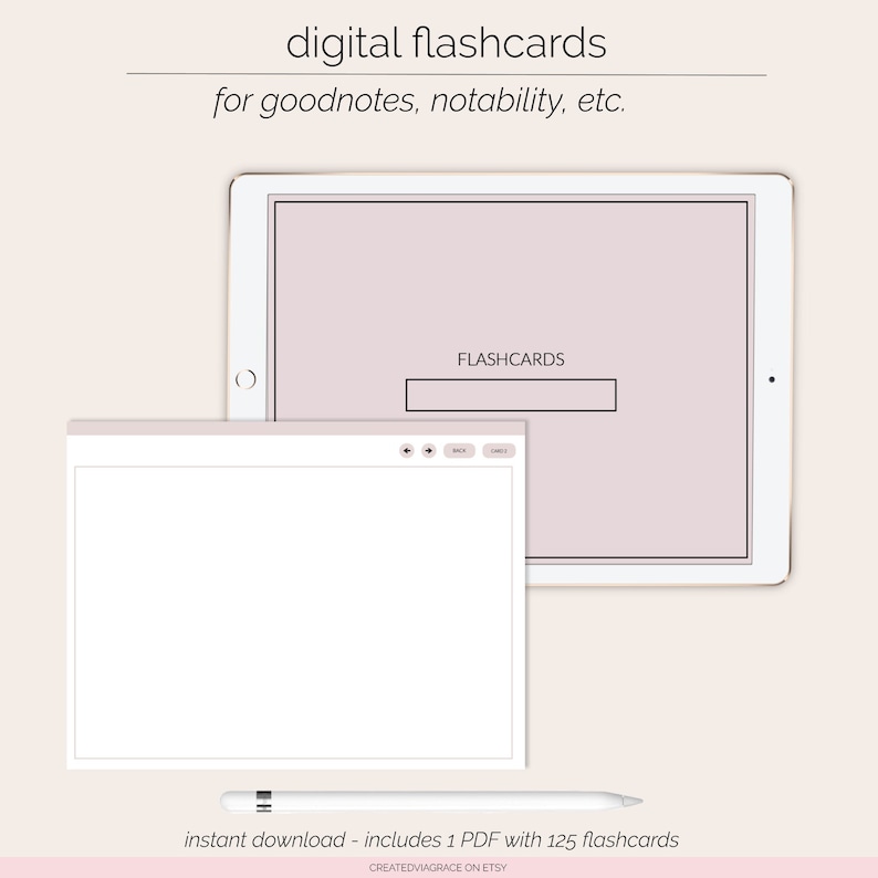 DIGITAL FLASHCARDS Ipad Flashcards Goodnotes Flashcards Etsy