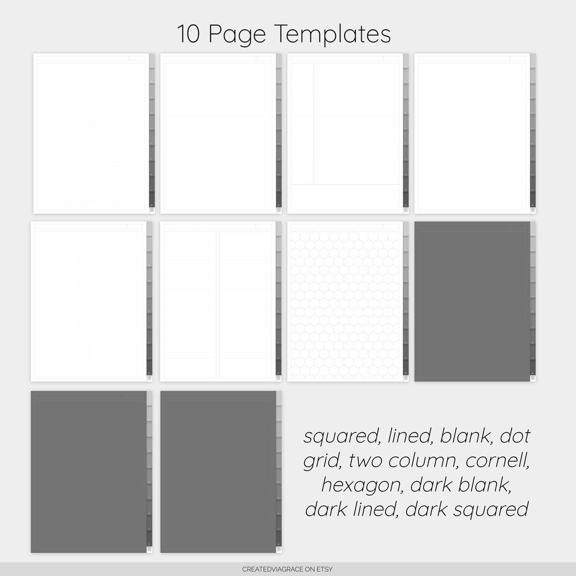 10 SUBJECT DIGITAL NOTEBOOK Gray Digital Notebook Etsy