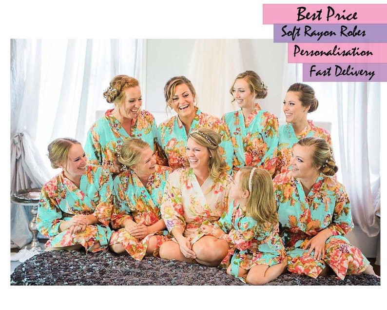 Bridal Party Robes Bridesmaids Gift Getting Ready Robes Set of 7 Bridesmaid Robes Robes for Bridesmaids Gift for Bridesmaids