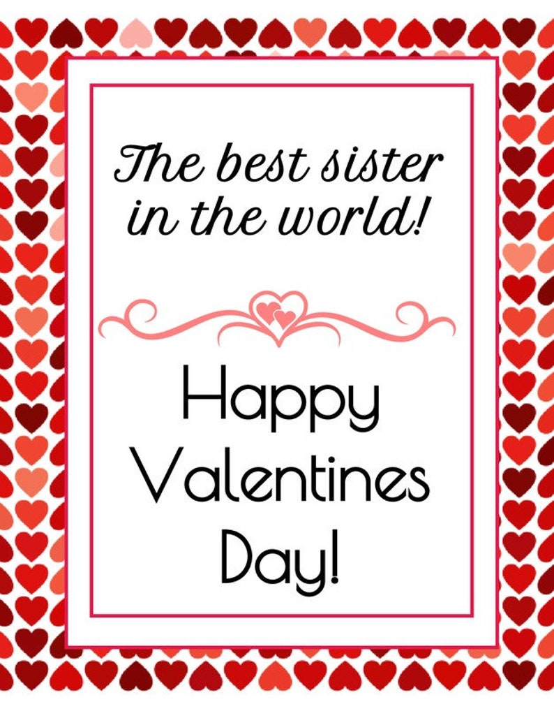 Sister Valentine Valentine For Sister Valentine Gift For Etsy