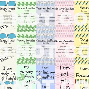 Kids Roller Labels, Recipes, Cards, Mini Book, Stickers, Essential Oil, Oils for the Family image 2