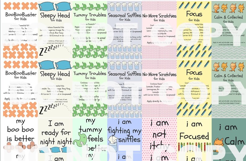 Kids Roller Labels, Recipes, Cards, Mini Book, Stickers, Essential Oil, Oils for the Family image 2