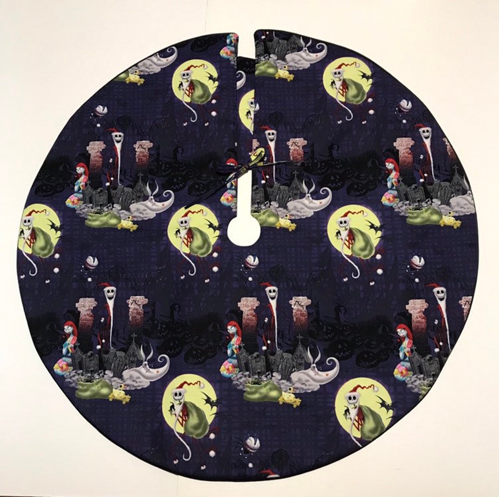 Nightmare before Christmas Tree Skirt 42 Jack Santa Sally Etsy