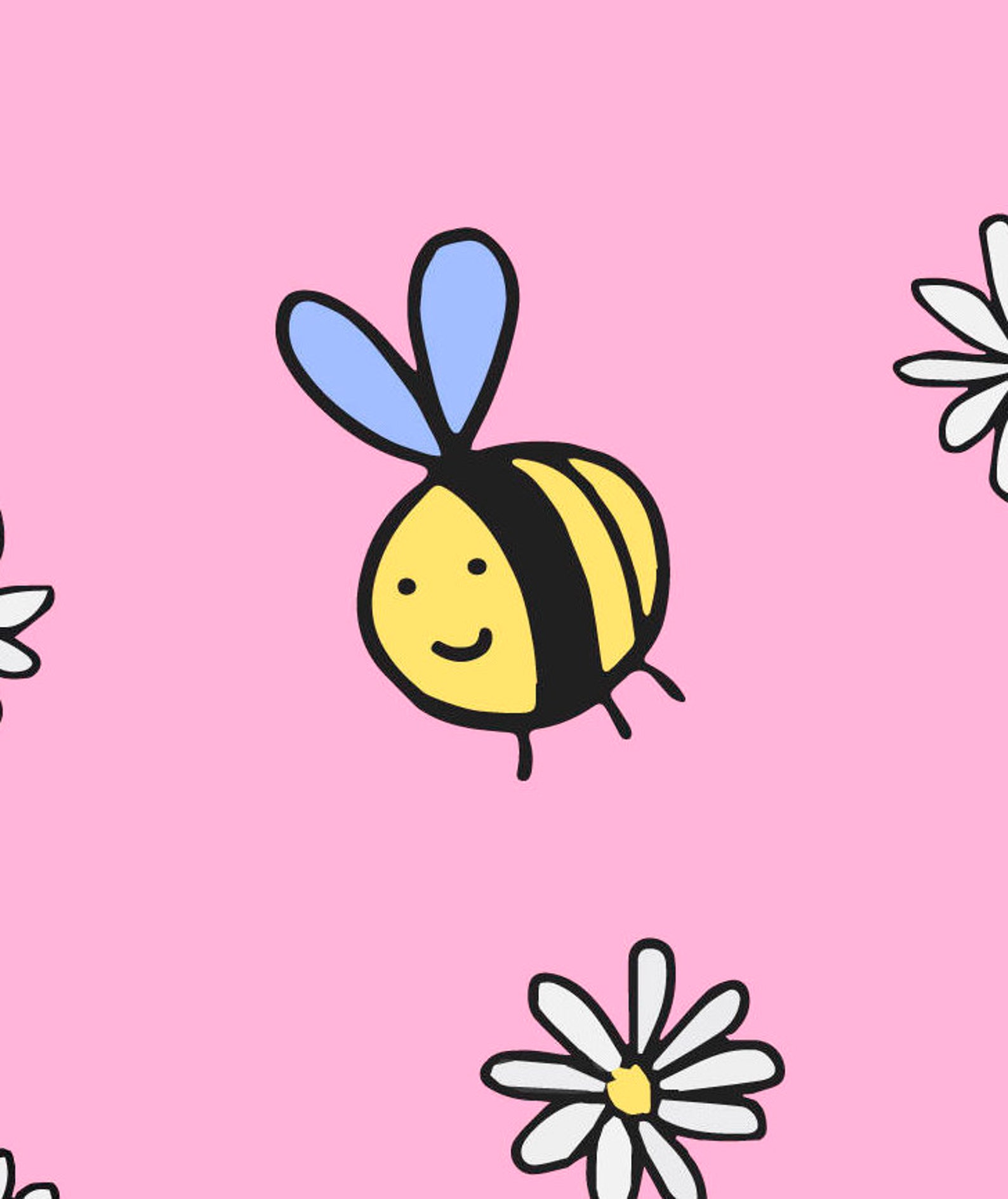 Bee and Flowers Printable Poster - Etsy