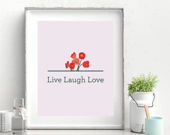 Live Laugh Love Three Piece Set Home Decor Printable Wall Art - Etsy