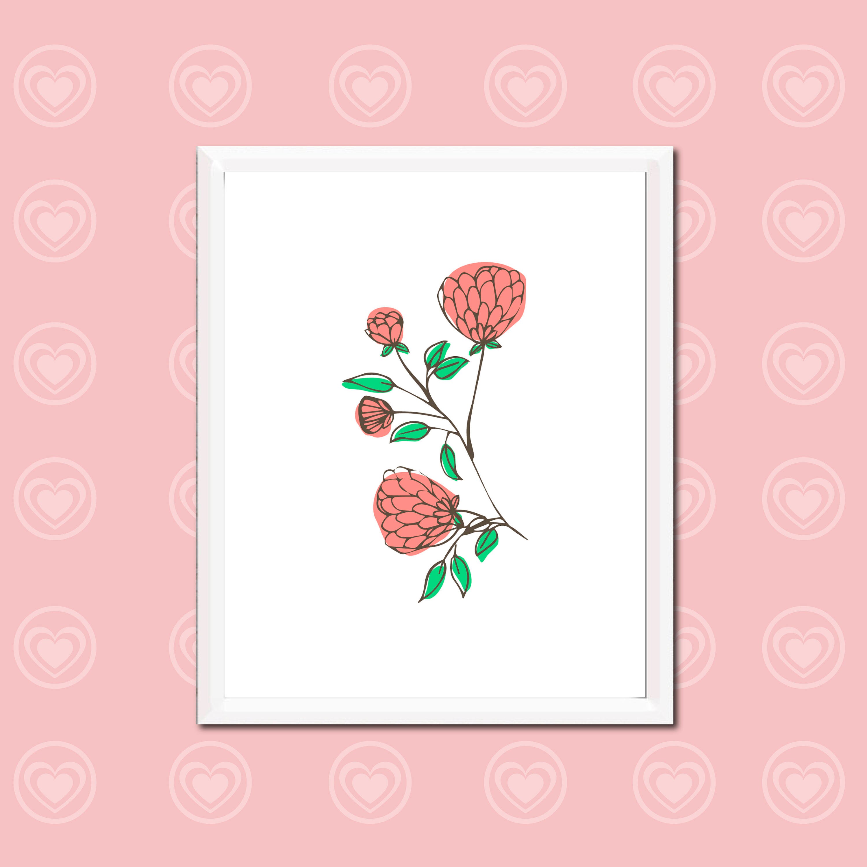Flowers Minimal Printable Poster - Etsy