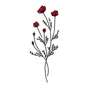 Red Flowers Printable Poster - Etsy