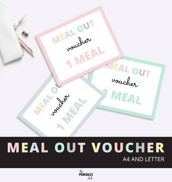 Meal Out Gift Voucher Last Minute Valentines Gift voucher | Etsy
