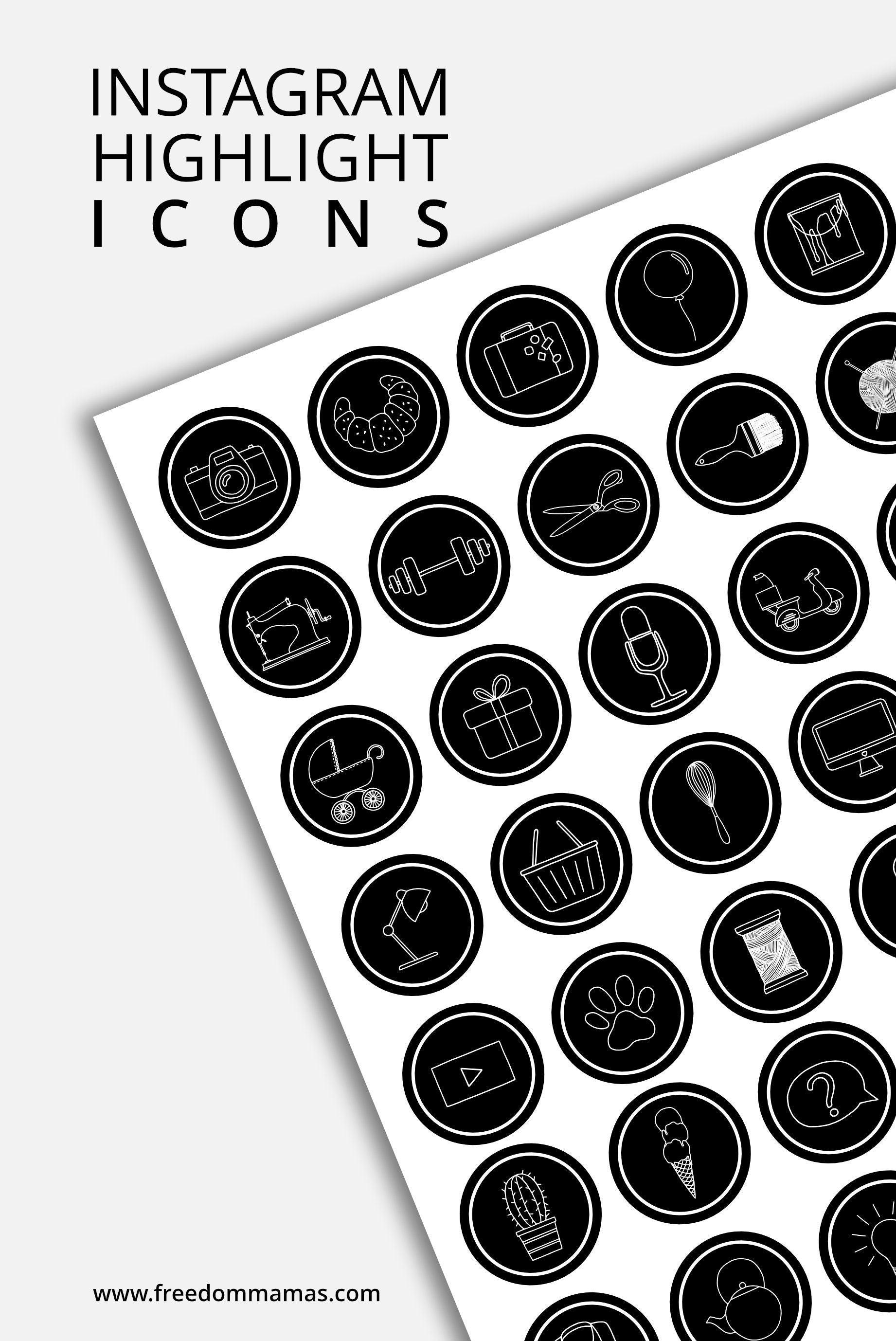 70 Instagram Highlight Cover Icons Black And White Instagram Etsy
