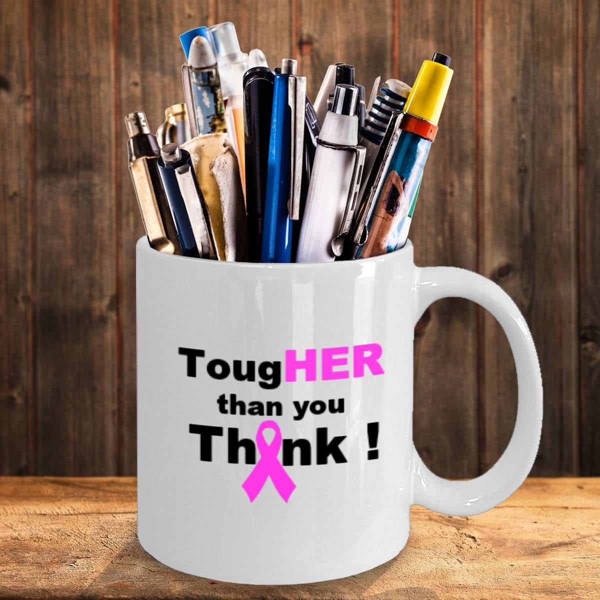 Breast Cancer Awareness Coffee Mugtougher Than You Think Etsy Canada