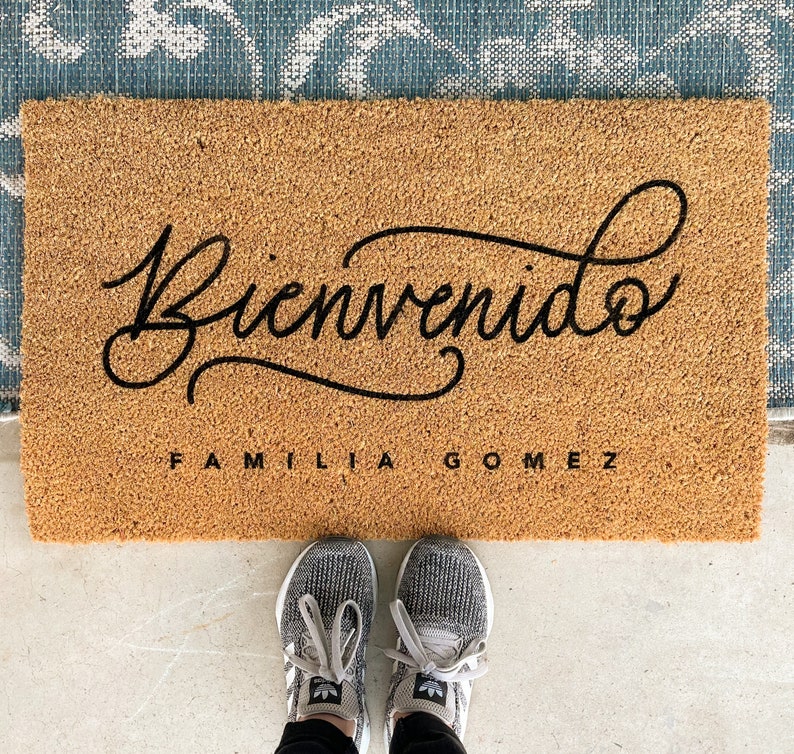 CUSTOM Bienvenido Door Mat Spanish Door Mat Home Etsy