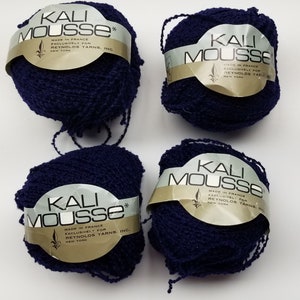 4 Skeins Kali Mousse Navy Blue Wool Knitting Crochet Yarn
