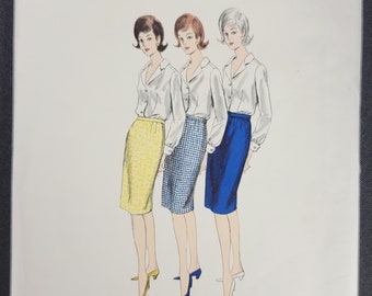 Vogue 1356 Waist 24 Hip 33, Slim Proportioned Skirt, Vintage Sewing Pattern Uncut FF