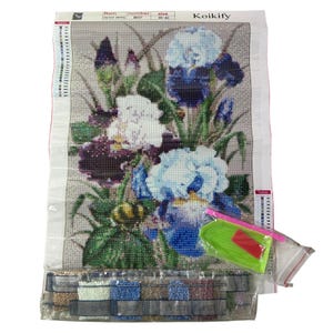 Abeuty Diamond Painting 5D – Rosa Viola Con Strass Quadrati, Tela 30x40 Cm, Kit Fai Daте