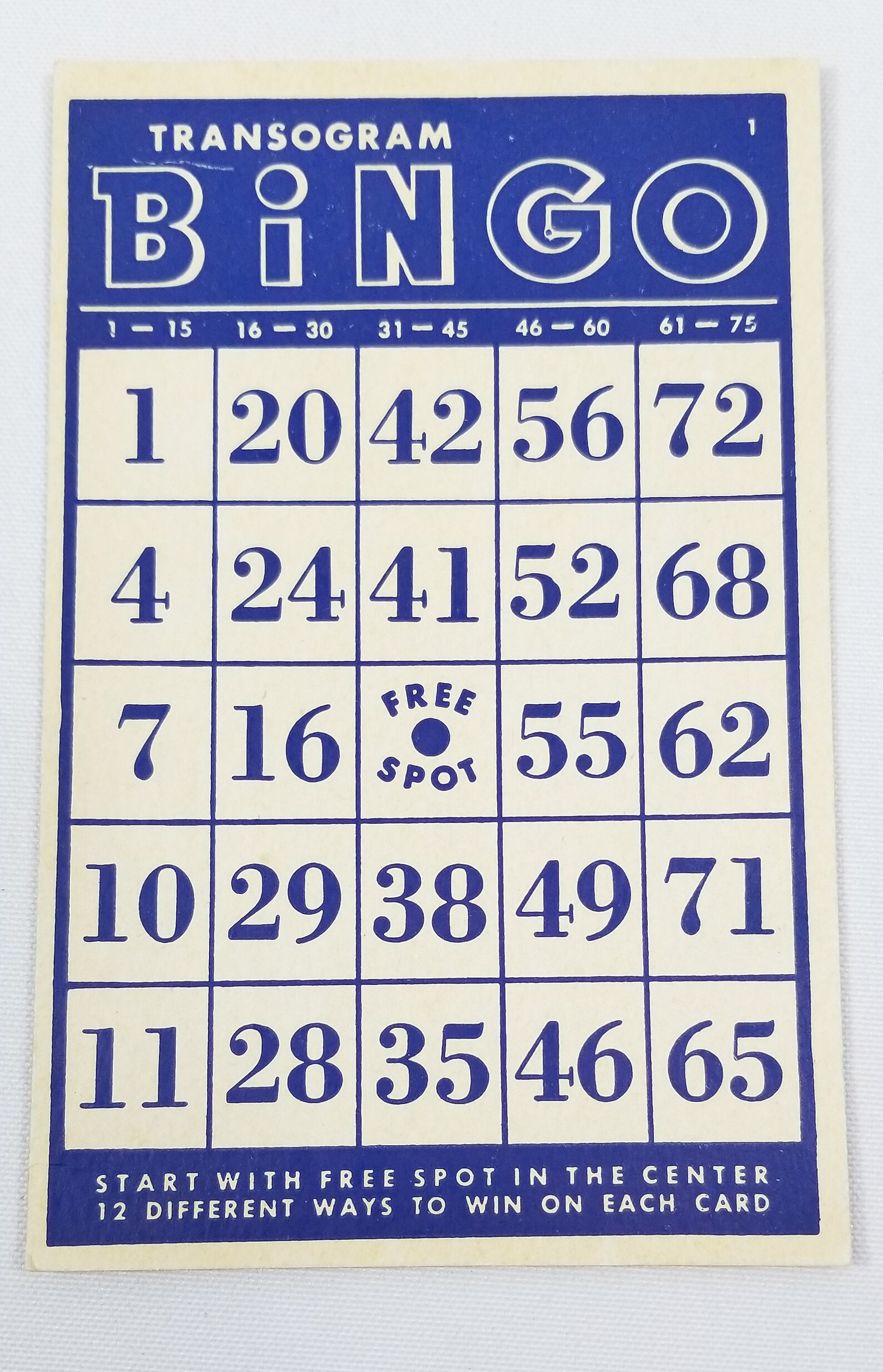 Bingo Blue Cards Vintage Lot of 6 by Transogram Etsy UK