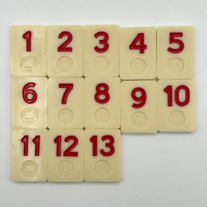Rummikub Replacement Red Tiles 1-13 From 1990s Game Set