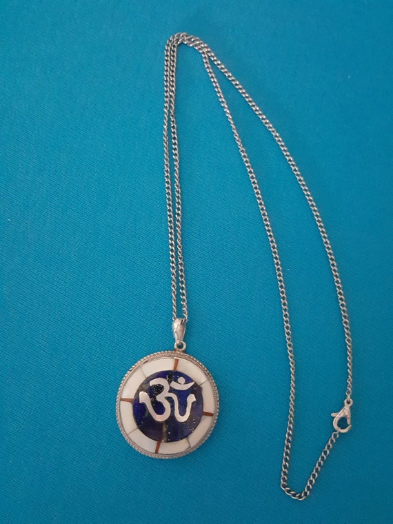 Vintage Om Necklace - Silver 925