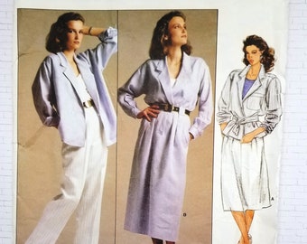 Vogue 1542 Size 12 Misses Jacket Skirt Pants, Designer Fashion, Vintage Sewing Pattern, Uncut FF