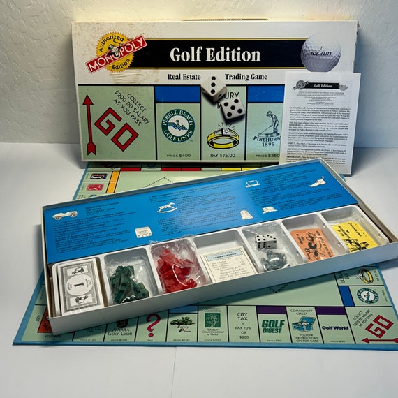 Golf Edition Monopoly Board Game Property Trading Game W/ Pewter