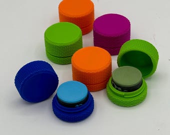 Pool Billiards Snooker Capped Chalk Holder Round for TAOM, Choice of Colors