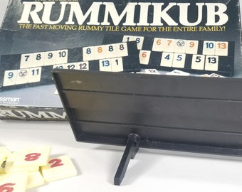 Rummikub Tile Holder Tray Set of 4 Game Replacement Racks Blue 1997 Crafts Hobby 