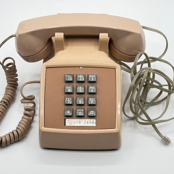 Bell System Western Electric Touch Tone Beige Desk Top Vintage Phone Model 2500