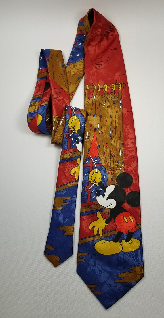 Mickey Mouse Men's Silk Neck Tie  Vintage Novelty… - image 2