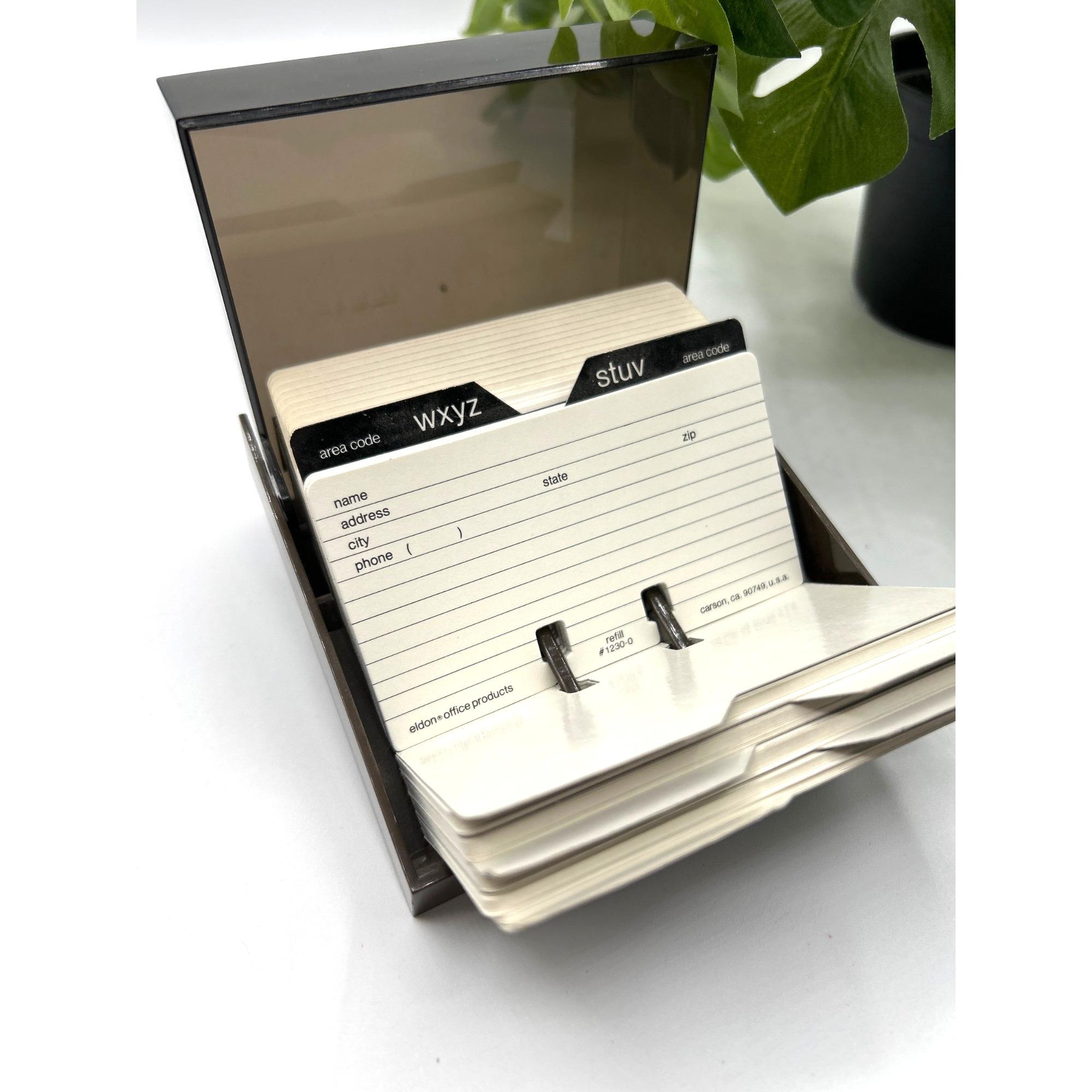 Vintage Eldon Address Card File Box A-Z Tabs Black Base 4.25 Inch ...