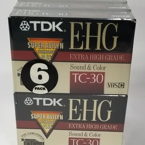 TDK  T-30 VHS Camcorder Tape Extra High Grade Package 6 NOS
