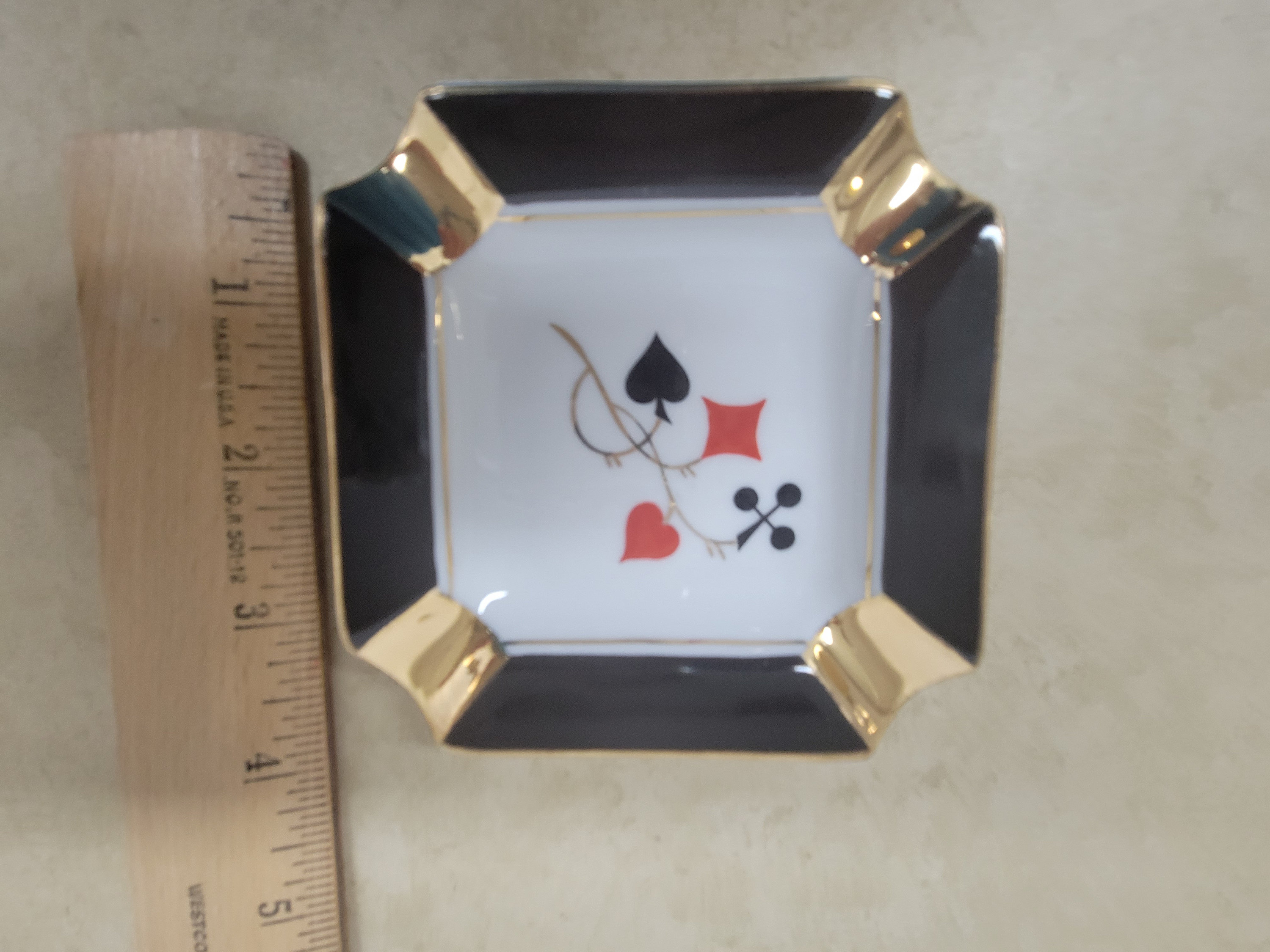 Playing Card Ashtrays Set of 4 Vintage Heart Spade Diamond Etsy