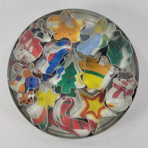 12 Miniature Christmas Cookie Cutters New Sealed Package