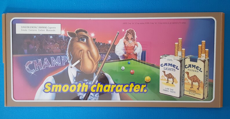 Vintage Joe Camel Cigarette Advertising Sign Billiards Image 0