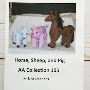 Ark Animals By Marguerette Horse Sheep and Pig Sewing Pattern  M & M Creations