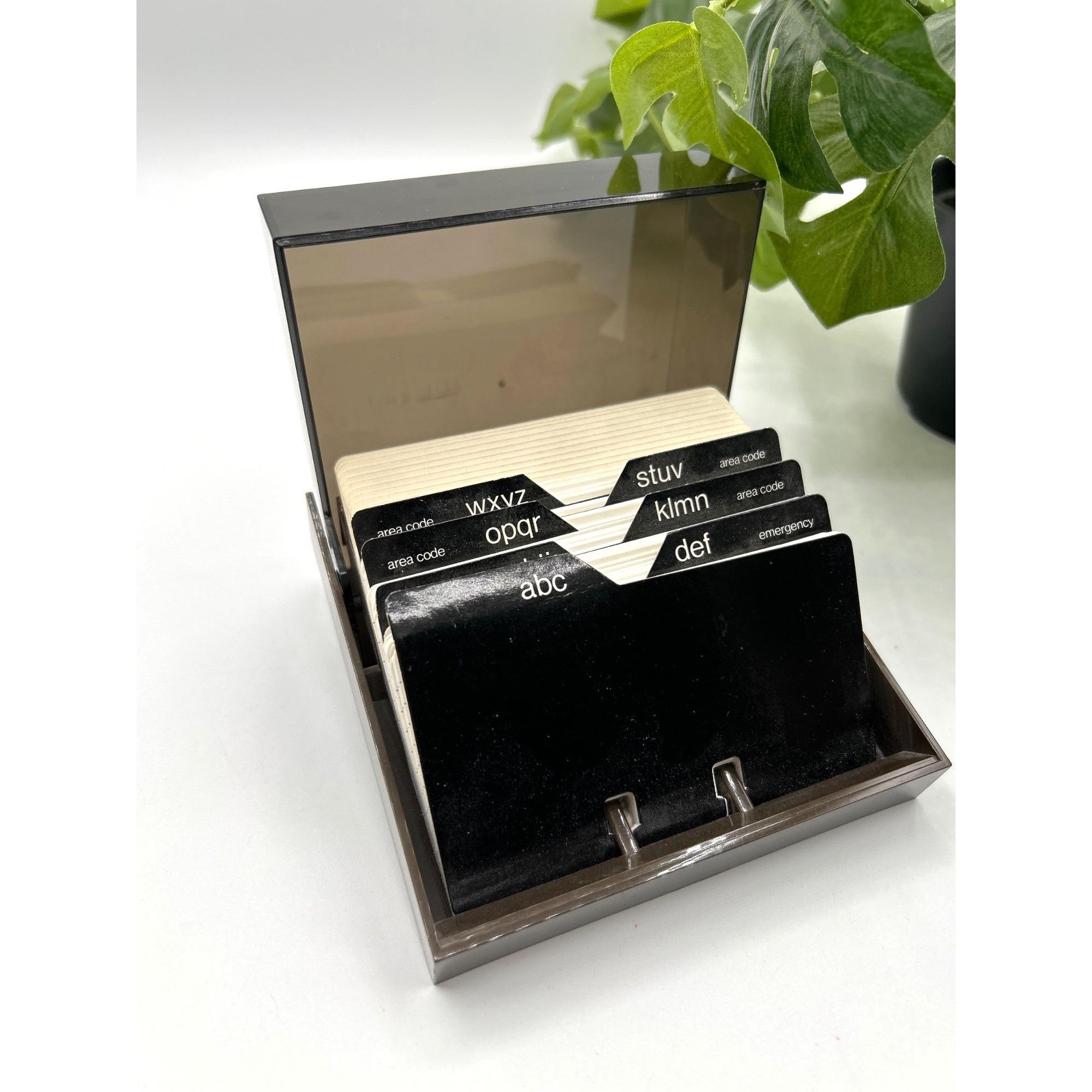 Vintage Eldon Address Card File Box A-Z Tabs Black Base 4.25 Inch ...