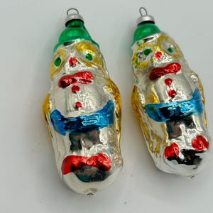 Vintage West Germany Hand-Painted Owl Christmas Ornaments 3.5&quot; Set Of 2