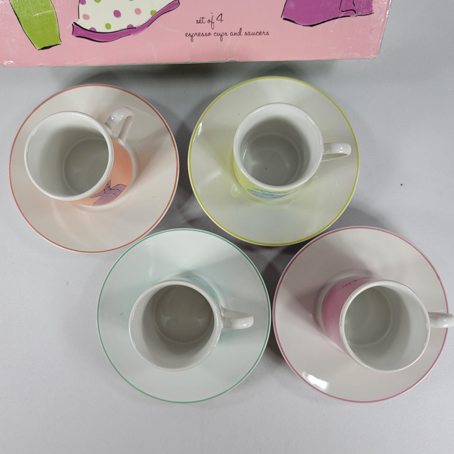 Rosanna Stylish Women Espresso Cups and Saucers Set of 4 Etsy