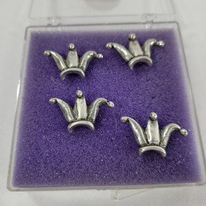 Pewter Jester Crown Push Pins Decorative Office Supply Set Of 4 Ahlers Designs