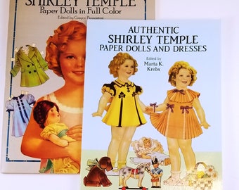 Shirley Temple Paper Dolls Set of 2 with 4 Dolls