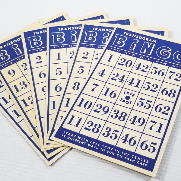 Blue Transogram Bingo Etsy