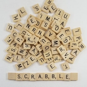 100 Scrabble Tiles Alphabet Wooden Game Pieces with Letters