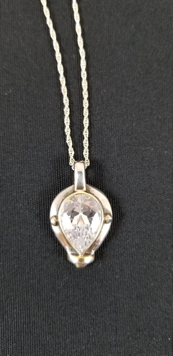 Vintage Teardrop Zirconium Necklace 925