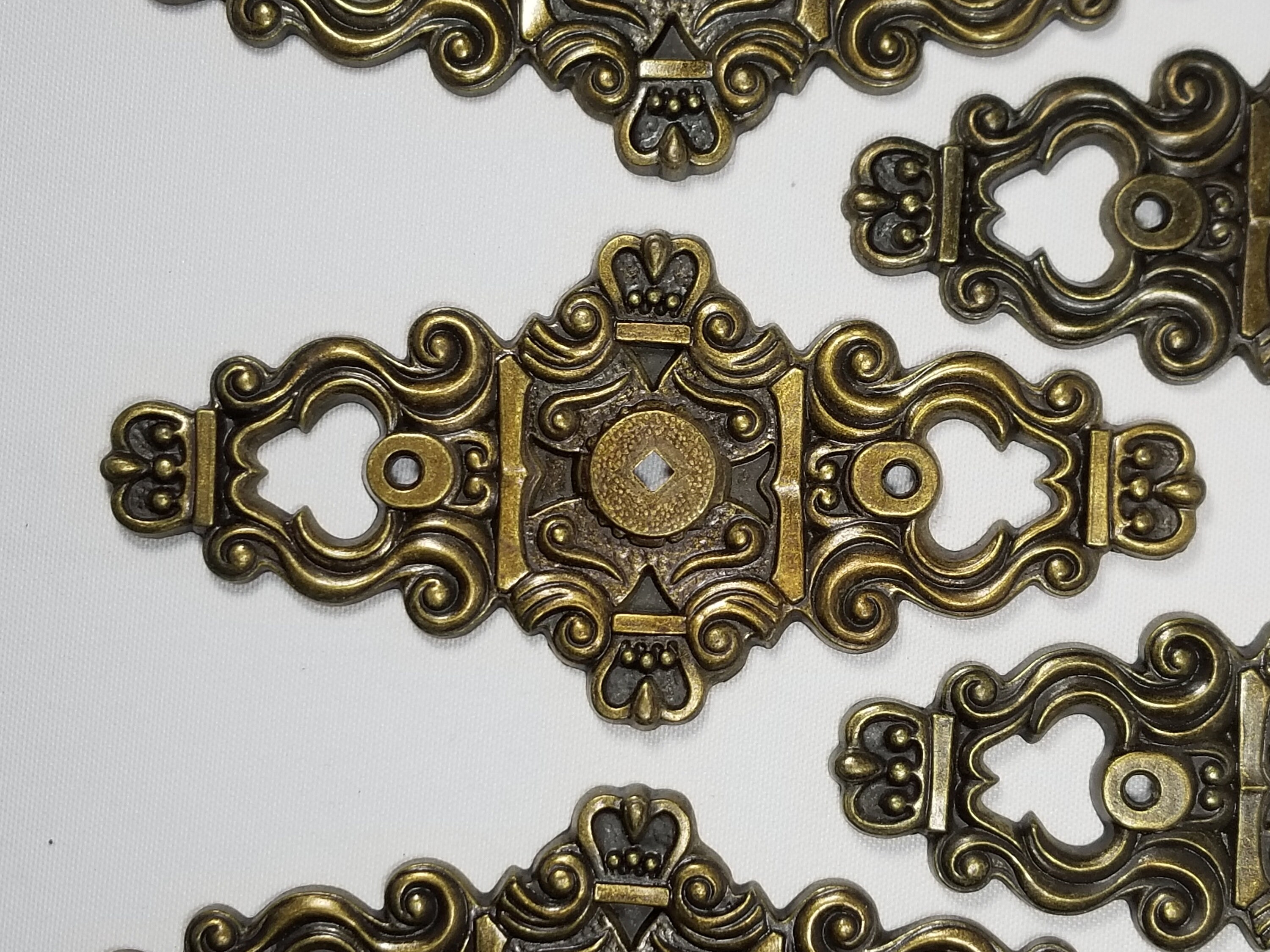 5 Drawer Pull Plates Vintage Handle Back Plates Etsy