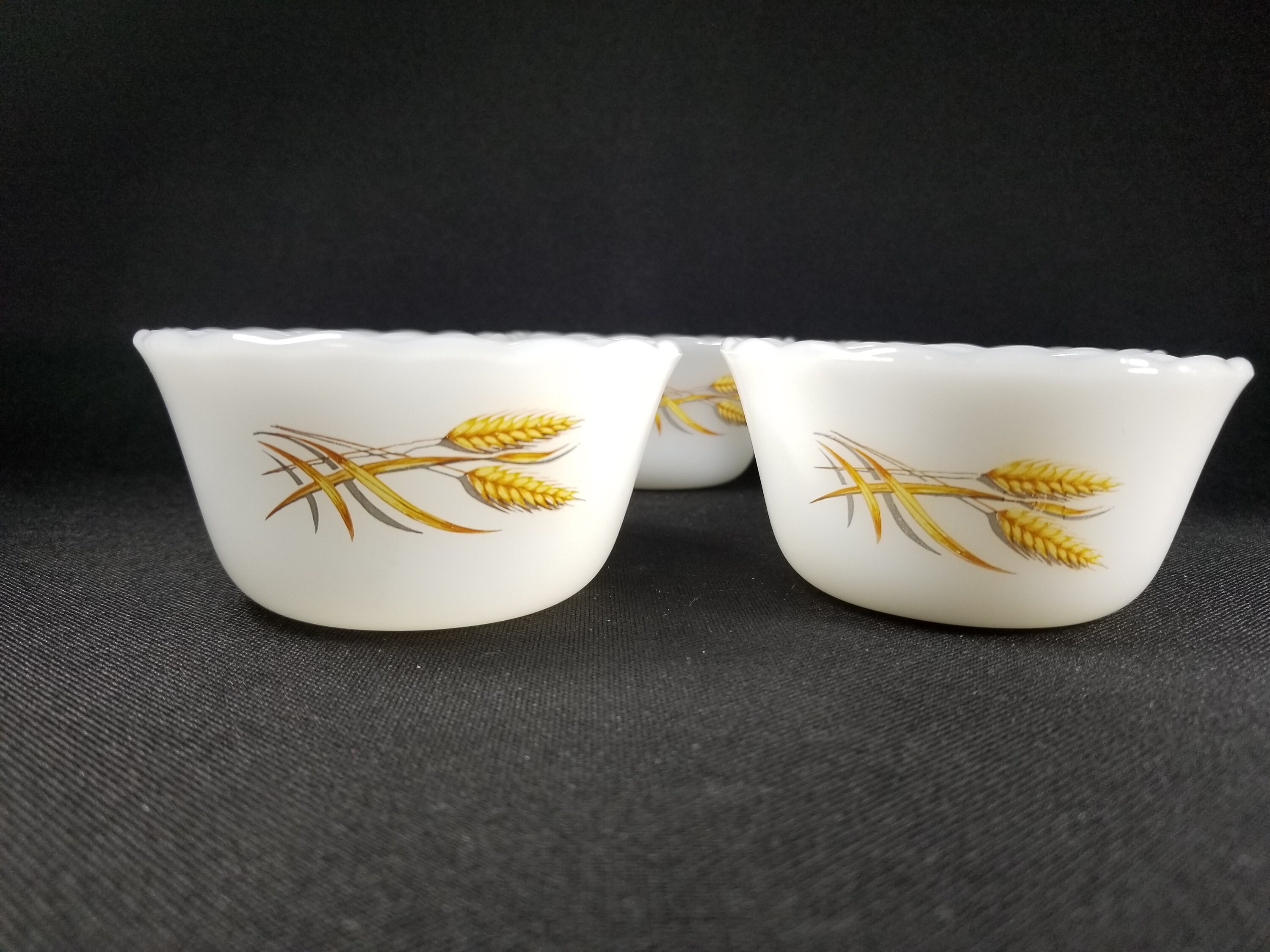 5 FIRE KING Custard / Ramekin Cups Golden Wheat Milk Glass Etsy