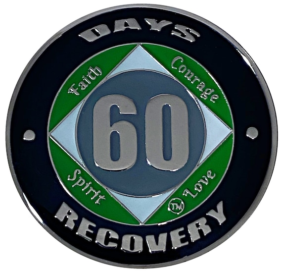 60 Days NA Coin, Medallion, Recovery Chip, 12 Step Token, narcotics anonymous coin