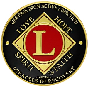 NA 50 Year Gold Color Plated Coin, Narcotics Anonymous Medallion