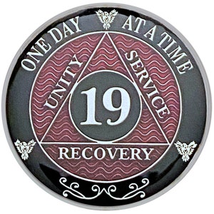 Details about   2 Year AA Coin Red Triplate Alcoholics Anonymous Recovery Medallion chip token 