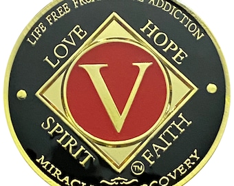 NA 5 Year Gold Color Plated Coin, Narcotics Anonymous Medallion