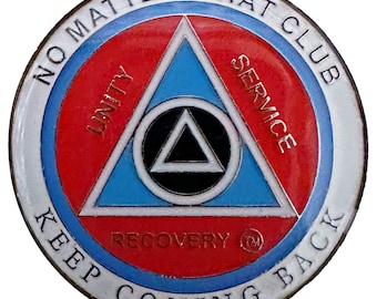 AA Recovery &quot;No Matter What Club&quot; Medallion, Alcoholics Anonymous Sobriety Coin